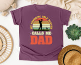 My Favorite Golf Player Calls Me Dad graphic tee in Berry