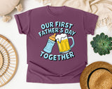Our First Father's Day Together Grey 2 graphic tee in Berry
