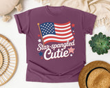 Star Spangled Cutie White 4 graphic tee in Berry
