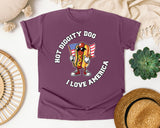 Hot Diggity Dog I Love America graphic tee in Berry