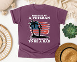 Proud To Be A Veteran Even Prouder To Be A Dad graphic tee in Berry
