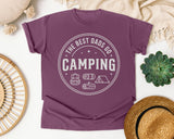 The Best Dads Go Camping Grey 2 graphic tee in Berry