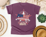 Home Of The Brave graphic tee in Berry