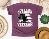 I'm A Bad Grandpa And Veteran Nothing Scares Me graphic tee in Berry