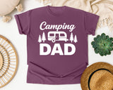 Camping Dad White 2 graphic tee in Berry