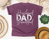 Husband Dad Granddad White graphic tee in Berry
