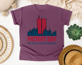 Patriot Day We Will Never Forget Red 4 graphic tee in Berry