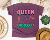 Queen Of The Classroom graphic tee in Berry