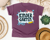 Kindergarten Notebook Bow graphic tee in Berry