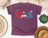 God Bless The USA Red graphic tee in Berry