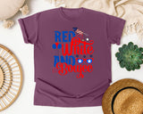 Red White And Boujee graphic tee in Berry