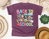 Back To School Fish graphic tee in Berry