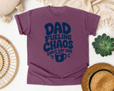 Dad Fueling Chaos Since Day One Navy graphic tee in Berry