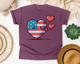 Patriotic Heart Character graphic tee in Berry
