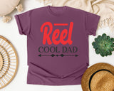 Reel Cool Dad White 3 graphic tee in Berry