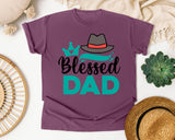 Blessed Dad White graphic tee in Berry