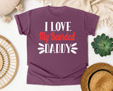I Love My Bearded Daddy White graphic tee in Berry