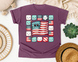 Flag Made Of Marshmallows graphic tee in Berry