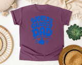 World's Okayest Dad And Proud Of It Blue graphic tee in Berry