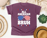 All American Bruh graphic tee in Berry