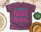 Third Grade Is Magical graphic tee in Berry