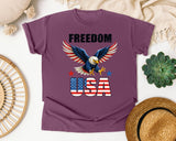 Freedom USA Grey graphic tee in Berry
