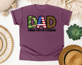 Dad Man Myth Legend Brown 2 graphic tee in Berry