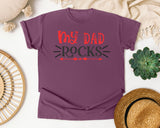My Dad Rocks Pink graphic tee in Berry