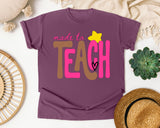 Made To Teach graphic tee in Berry