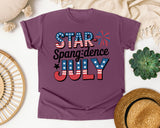 Star Spangled July Grey 2 graphic tee in Berry