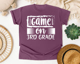 Game On 3rd Grade White graphic tee in Berry