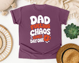 Dad Fueling Chaos Since Day One White 2 graphic tee in Berry
