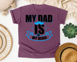 My Dad Is My Hero White 2 graphic tee in Berry
