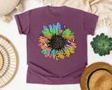 Patriotic Sunflower graphic tee in Berry