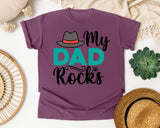 My Dad Rocks White graphic tee in Berry
