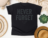 Never Forget Navy graphic tee in Black
