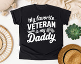 My Favorite Veteran Is My Daddy White 2 graphic tee in Black