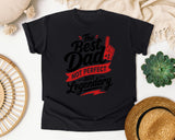 The Best Dad Not Perfect Just Legendary White 2 graphic tee in Black