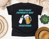 Our First Father's Day Together Teal graphic tee in Black