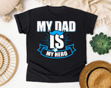 My Dad Is My Hero White graphic tee in Black