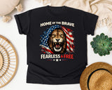 Home Of The Brave Fearless And Free graphic tee in Black