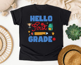 Hello First Grade Trophy graphic tee in Black