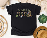 My Daddy Is My Hero Grey graphic tee in Black