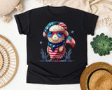 Sheep With American Flag graphic tee in Black