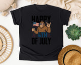 Happy 4th Of July White 3 graphic tee in Black
