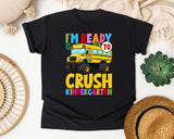 I'm Ready To Crush Kindergarten Bus Graphic Tee graphic tee in Black