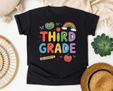 Third Grade Rainbow Frog Graphic Tee graphic tee in Black