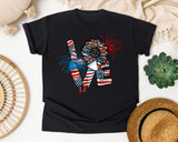 Love Patriotic Sunflower graphic tee in Black