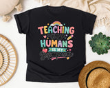 Teaching Tiny Humans Is My Superpower graphic tee in Black