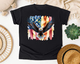 Eagle American Flag Grey graphic tee in Black